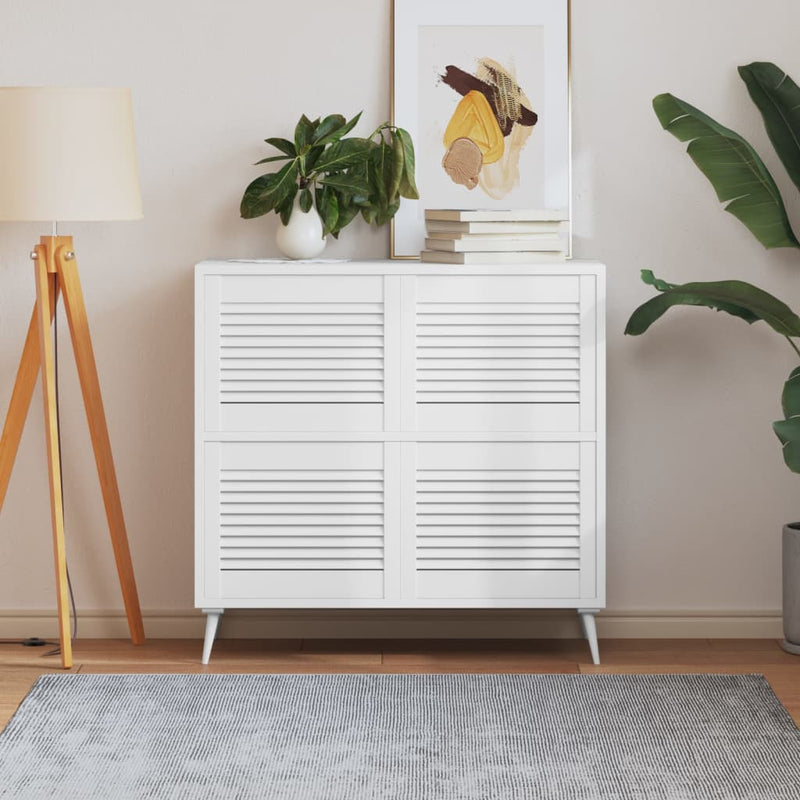 Puertas de gabinete de Vidaxl con listones 4 st 39.5x49.4 cm de madera de pino blanca