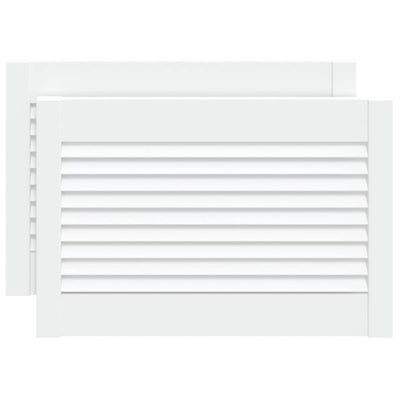 Vidaxl kastdeuren met lamellen 2 st 39,5x59,4 cm grenenhout wit