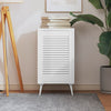 Vidaxl kastdeur met lamellen 61,5x39,4 cm massief grenenhout wit