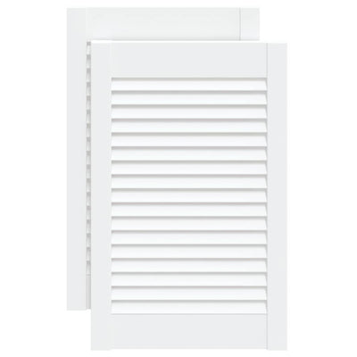 Vidaxl kastdeuren met lamellen 2 st 61,5x39,4 cm grenenhout wit