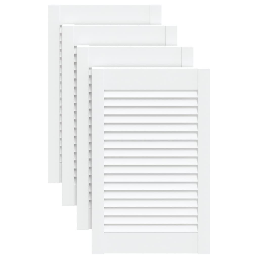 Porte di armadietti Vidaxl con stecche da 4 pezzi 61.5x39,4 cm in legno di pino bianco