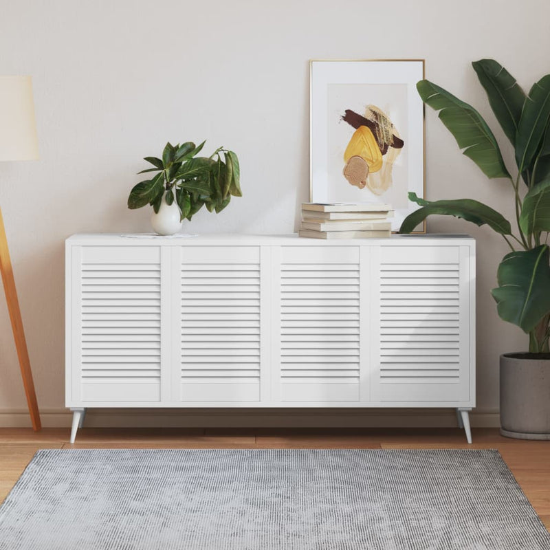 Porte di armadietti Vidaxl con stecche da 4 pezzi 61.5x39,4 cm in legno di pino bianco