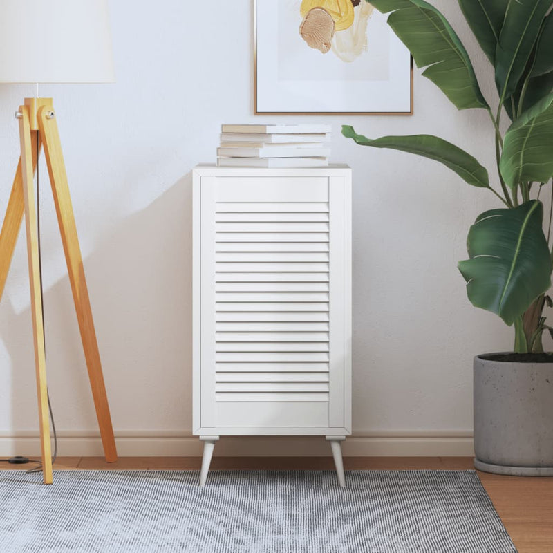 Puerta del gabinete Vidaxl con listones de 69x39.4 cm de pino sólido blanco