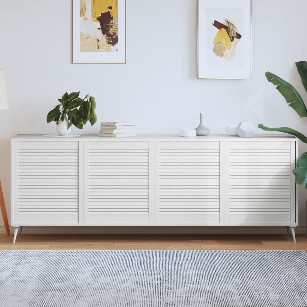 Porte di armadietti Vidaxl con doghe da 4 pezzi 69x59,4 cm Pine bianco bianco