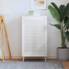 Puerta del gabinete Vidaxl con listones de 99.3x59.4 cm de pino sólido blanco