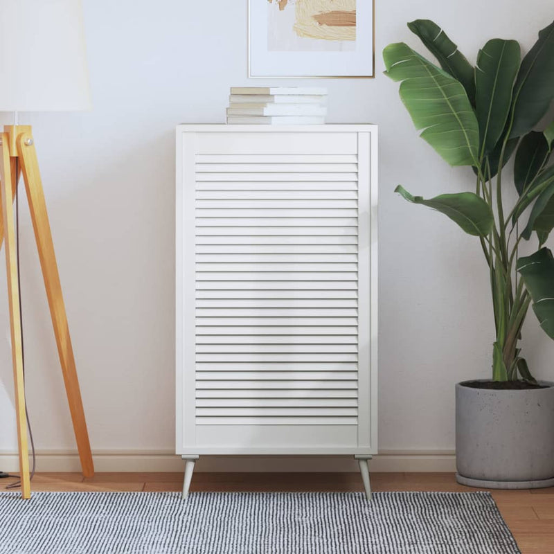 Puerta del gabinete Vidaxl con listones de 99.3x59.4 cm de pino sólido blanco