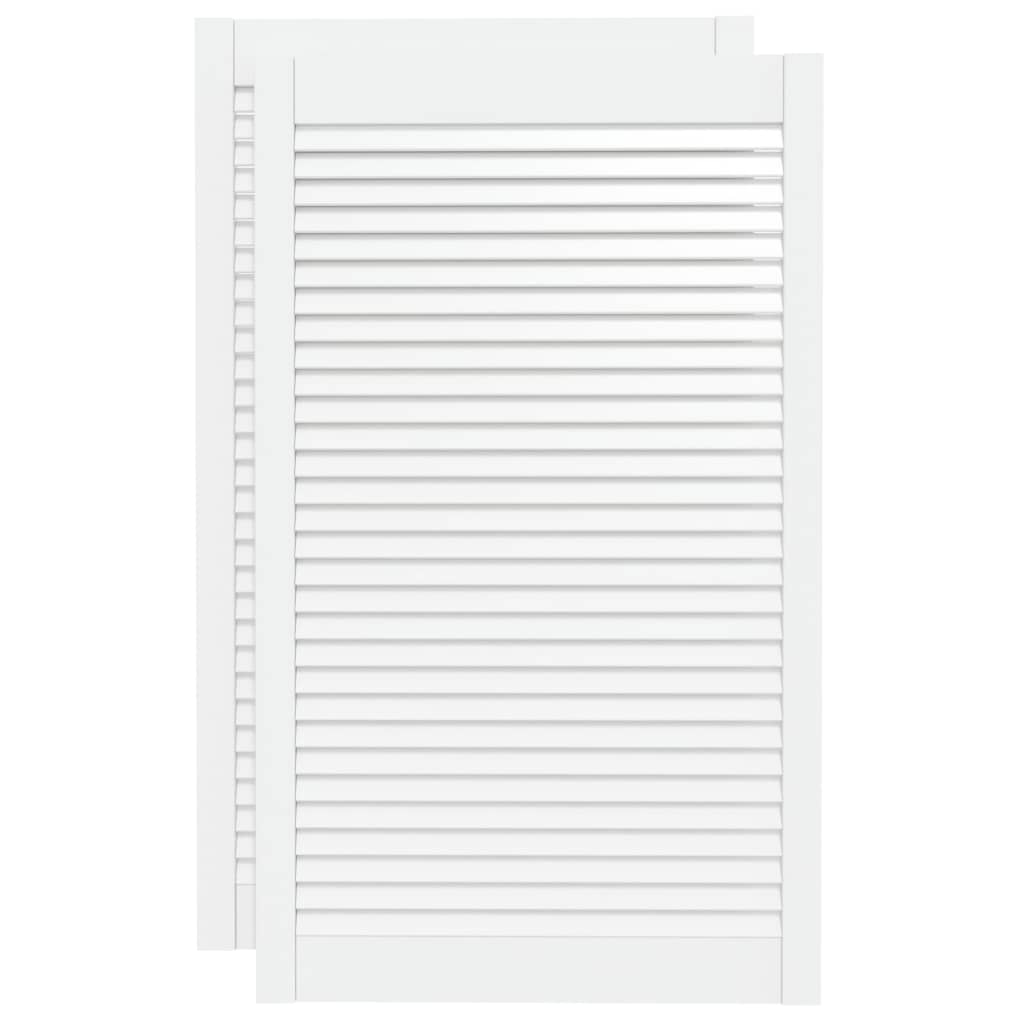 Porte di armadietti Vidaxl con stecche 2 pezzi 99.3x59,4 cm Pino legno bianco