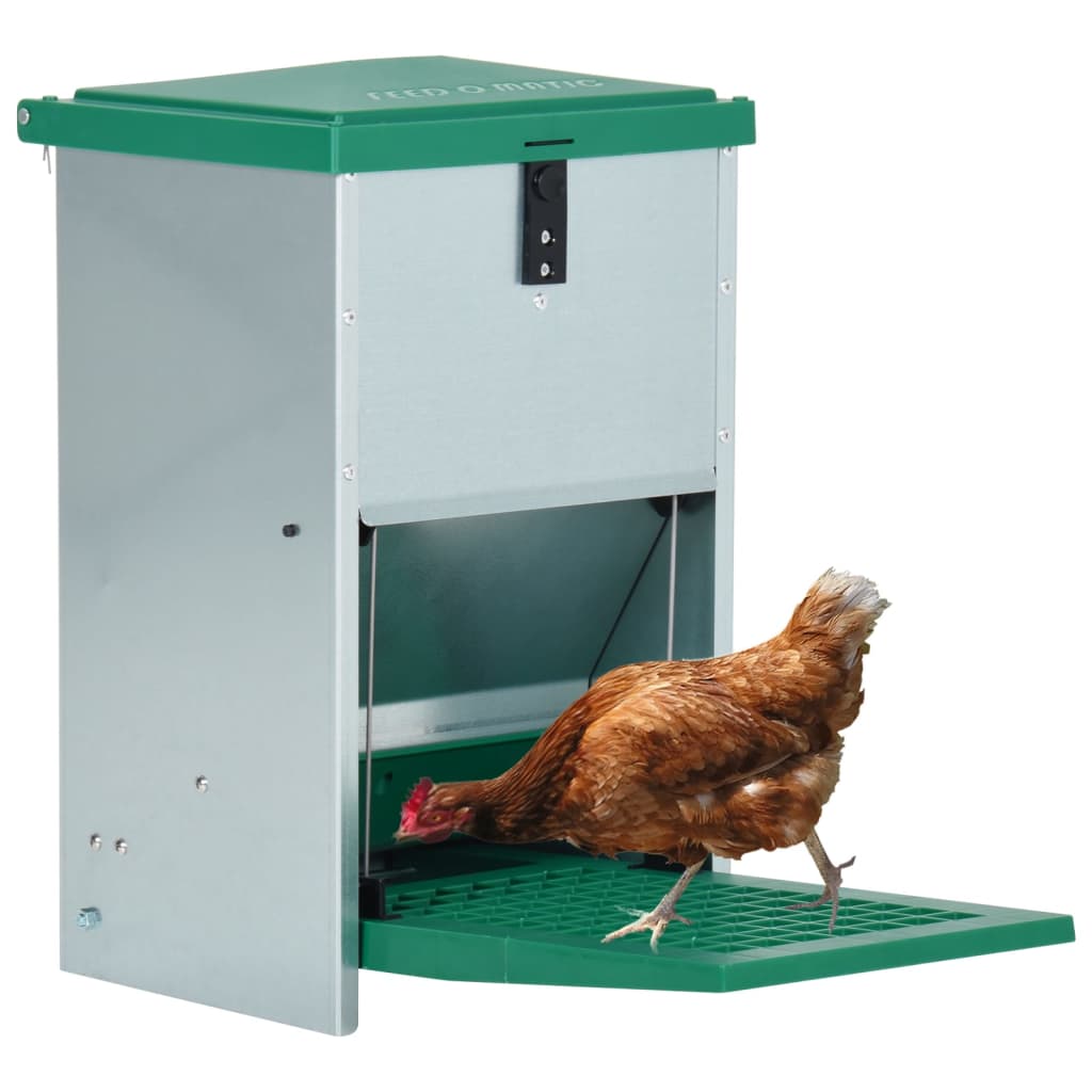 VIDAXL Cestino per mangime per pollame automatico con pedale 8 kg