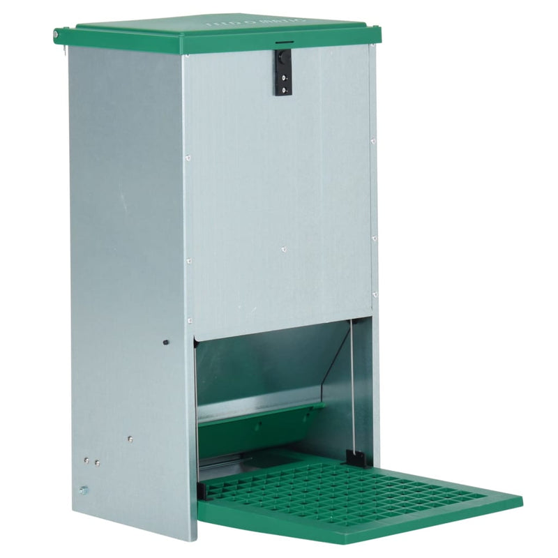 VIDAXL Cestino per mangime per pollame automatico con pedale 20 kg