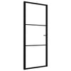 Vidaxl Puerta interior 83x201.5 cm de vidrio ESG y aluminio negro