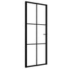 Vidaxl binnendeur 76x201,5 cm esg-glas en aluminium zwart