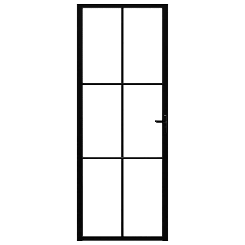 Vidaxl Porta interna 76x201,5 cm ESG vetro e nero in alluminio
