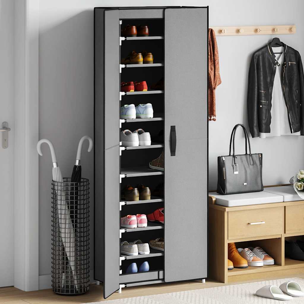 Armadio da scarpe Vidaxl 60x30x166 cm tessuto grigio
