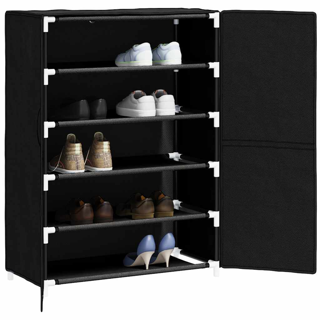Vidaxl Cabinet da scarpe 60x30x90 cm tessuto nero