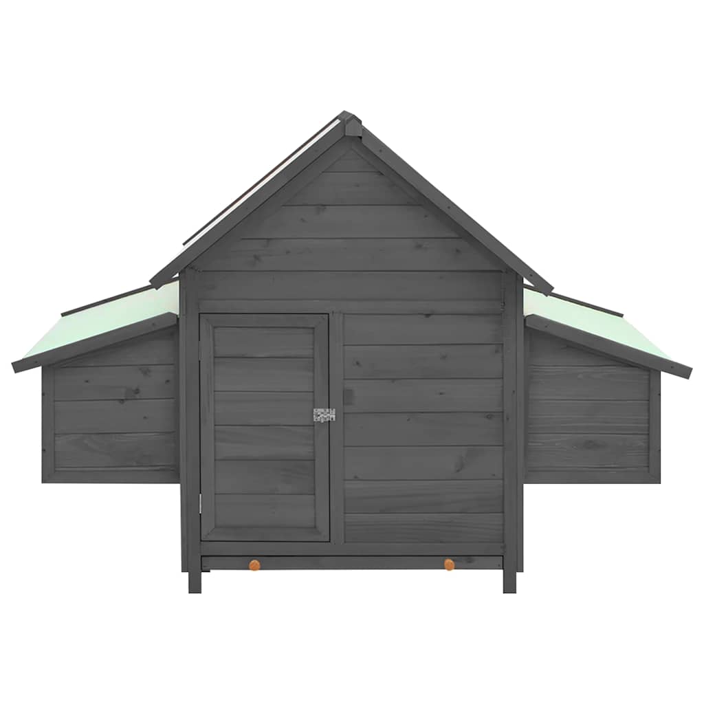 Vidaxl Chicken Coop 150x96x110 cm Grigio porcente solido e bianco