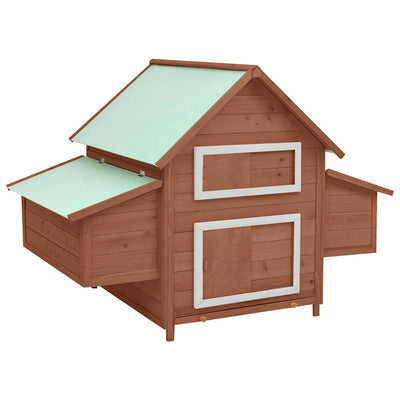 Vidaxl Chicken Coop 150x96x110 cm Pino solido -wood -colorato e bianco