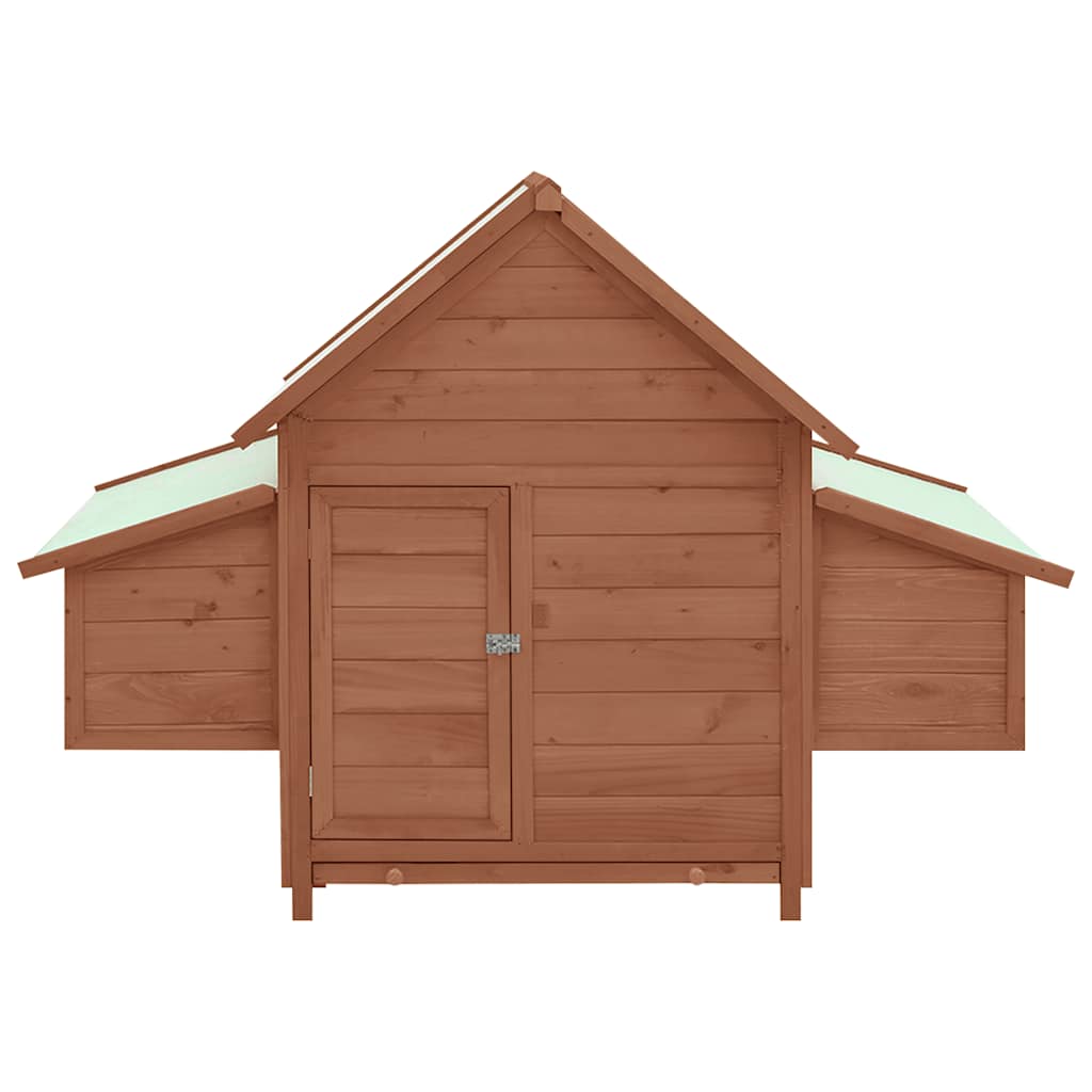 Vidaxl Chicken Coop 150x96x110 cm Pino solido -wood -colorato e bianco