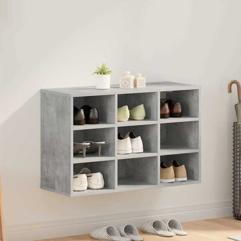 Vidaxl zapatero gris hormigón 77,5 x 30 x 51 cm madera contrachapada