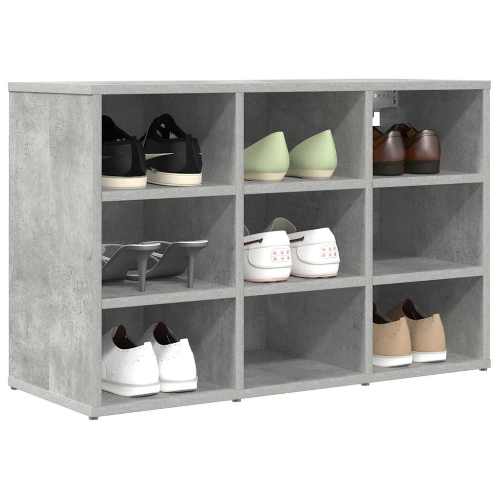 Vidaxl zapatero gris hormigón 77,5 x 30 x 51 cm madera contrachapada