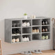 Vidaxl zapatero con estante gris hormigón 103 x 30 x 51 cm madera contrachapada