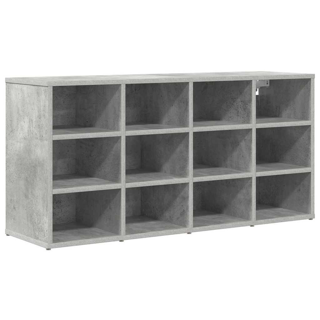 Vidaxl zapatero con estante gris hormigón 103 x 30 x 51 cm madera contrachapada