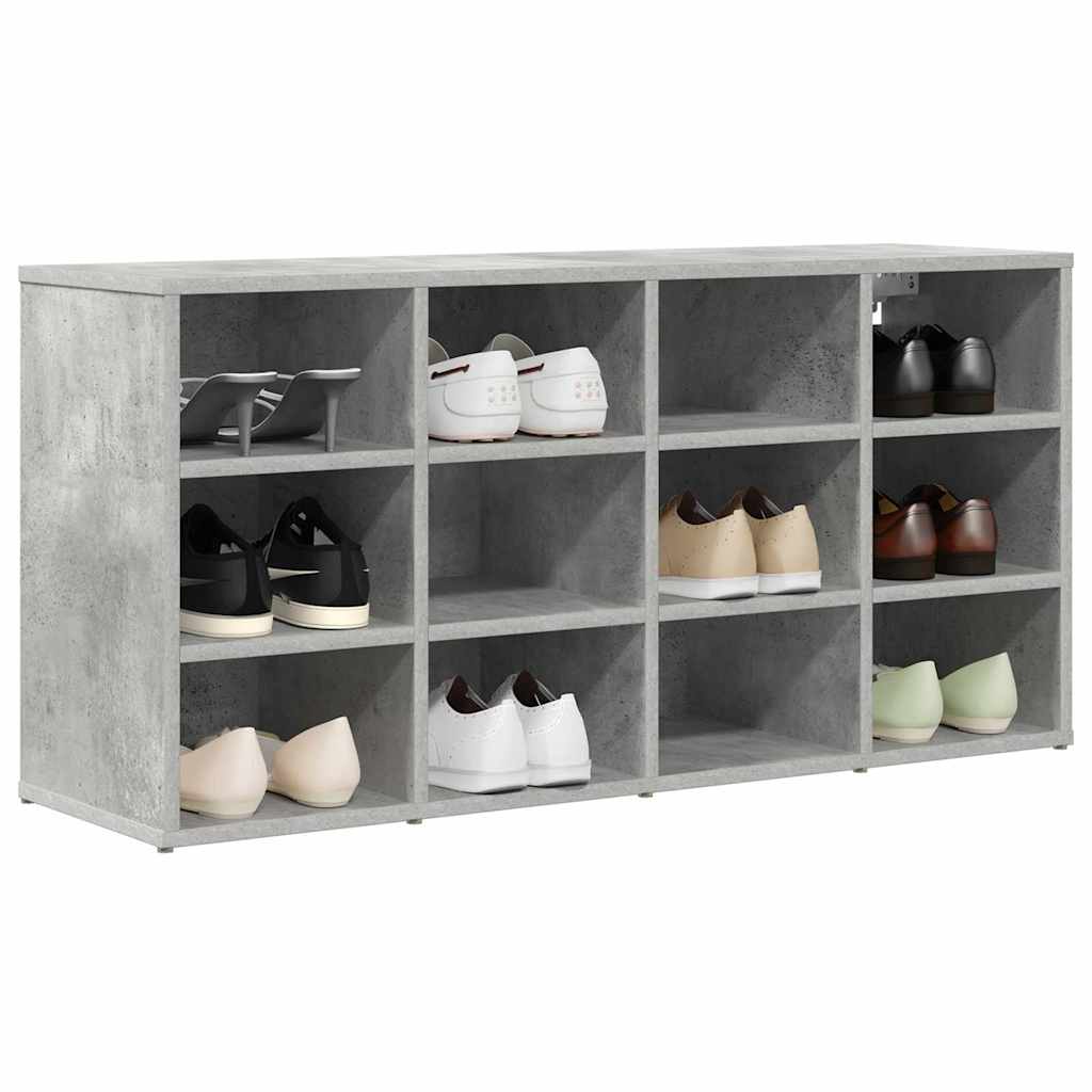 Vidaxl zapatero con estante gris hormigón 103 x 30 x 51 cm madera contrachapada
