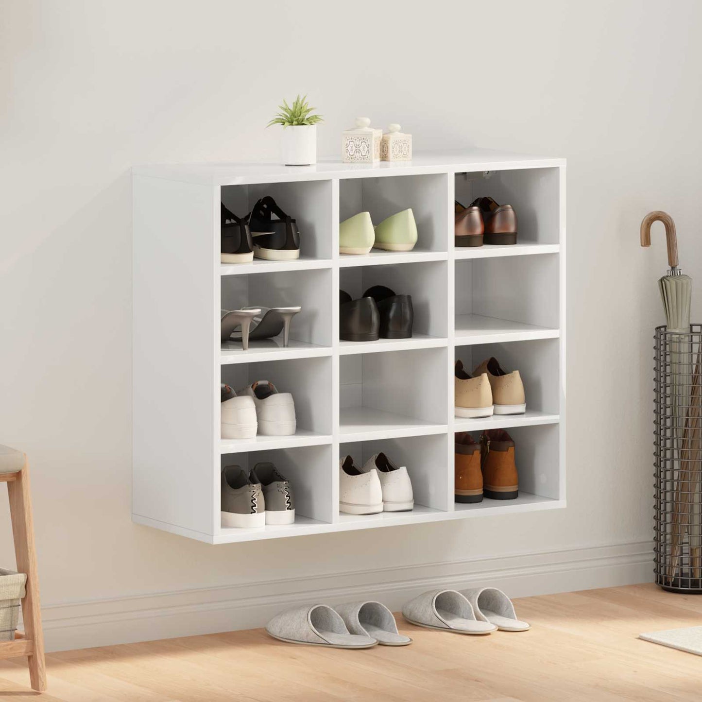 Vidaxx zapatero con estante blanco 77,5 x 30 x 67 cm madera contrachapada