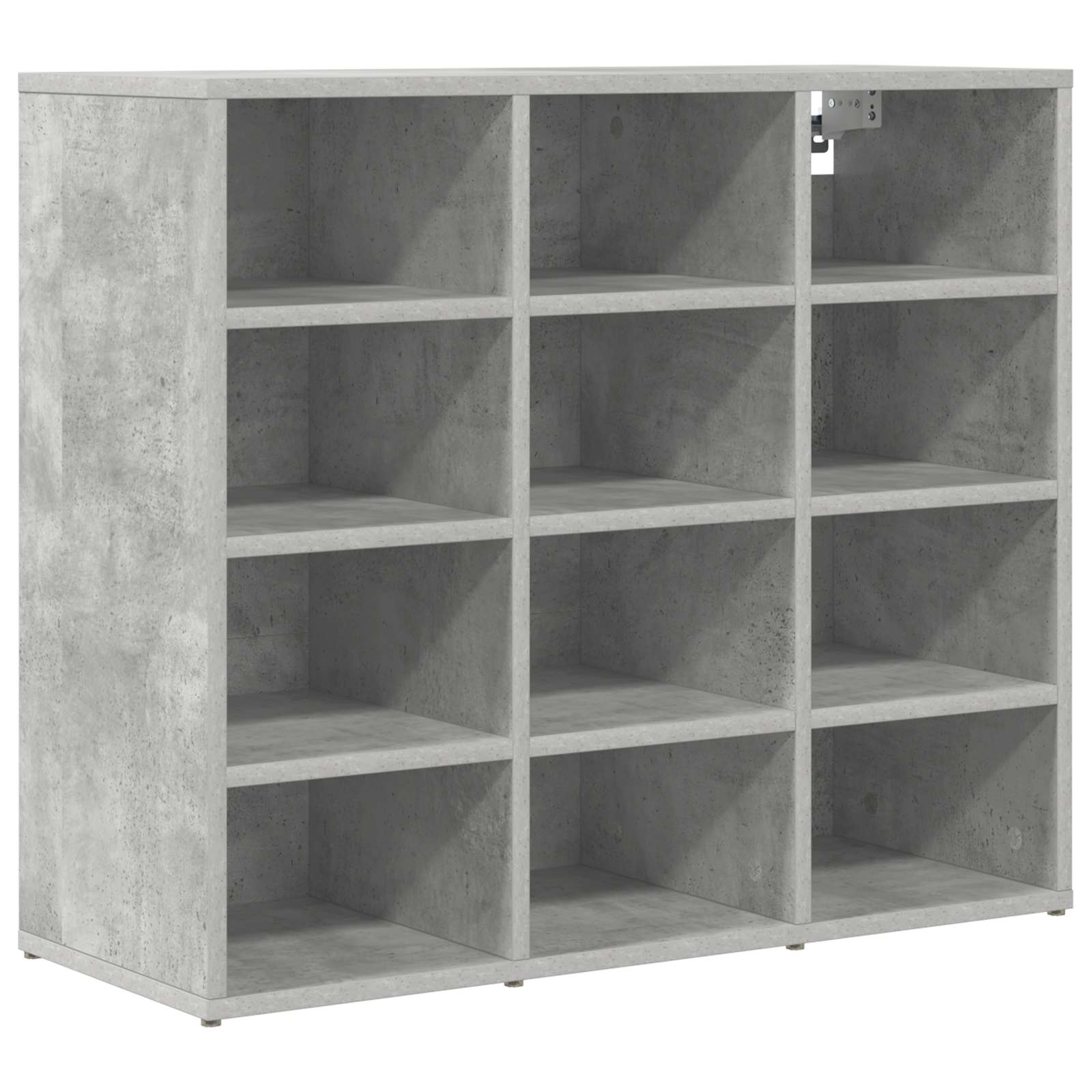 Vidaxl zapatero gris hormigón 77,5 x 30 x 67 cm acabado madera