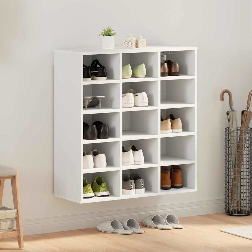 Vidaxx zapatero con estante blanco 77,5 x 30 x 83,5 cm madera contrachapada