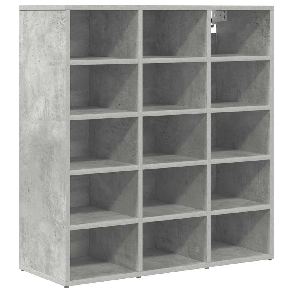 Vidaxl zapatero gris hormigón 77,5 x 30 x 83,5 cm madera contrachapada
