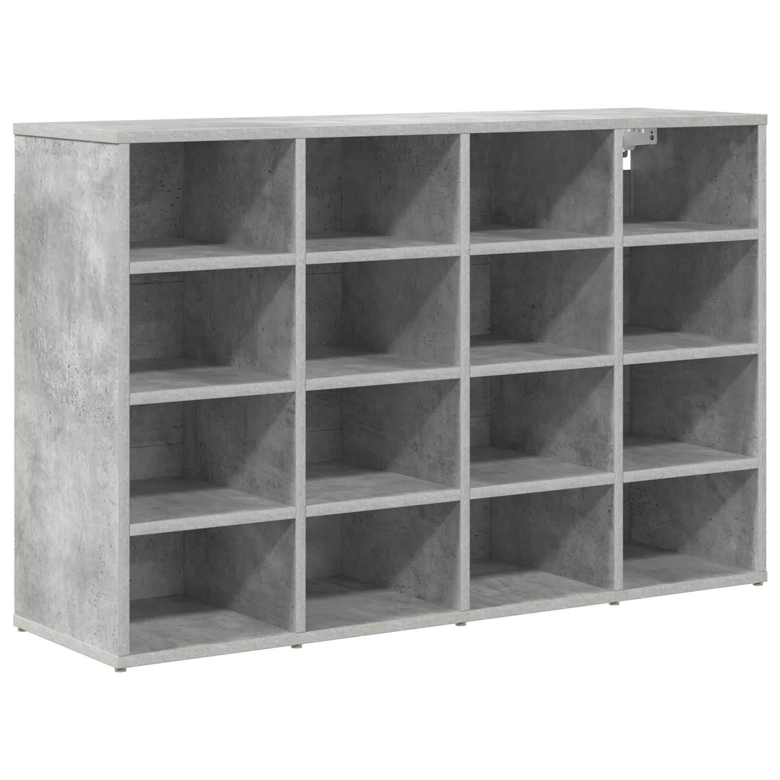 Vidaxl zapatero con estante gris hormigón 103 x 30 x 67 cm madera contrachapada