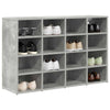 Vidaxl zapatero con estante gris hormigón 103 x 30 x 67 cm madera contrachapada