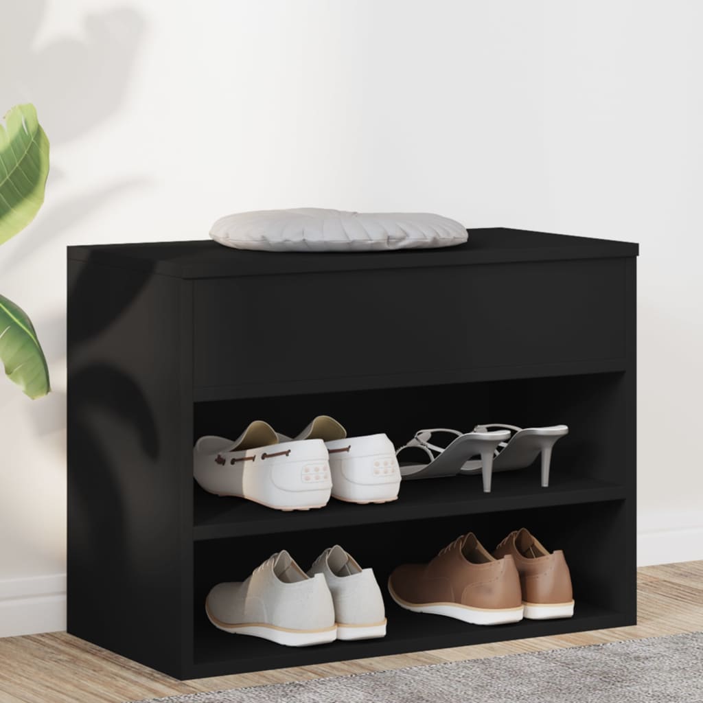 Vidaxl Shoes Bank 60x30x45 cm Proprieted Wood Black