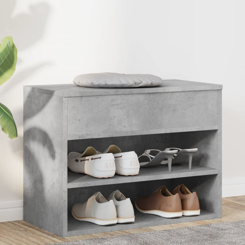 Vidaxl Shoes Bank 60x30x45 cm de madera procesada betongrijs