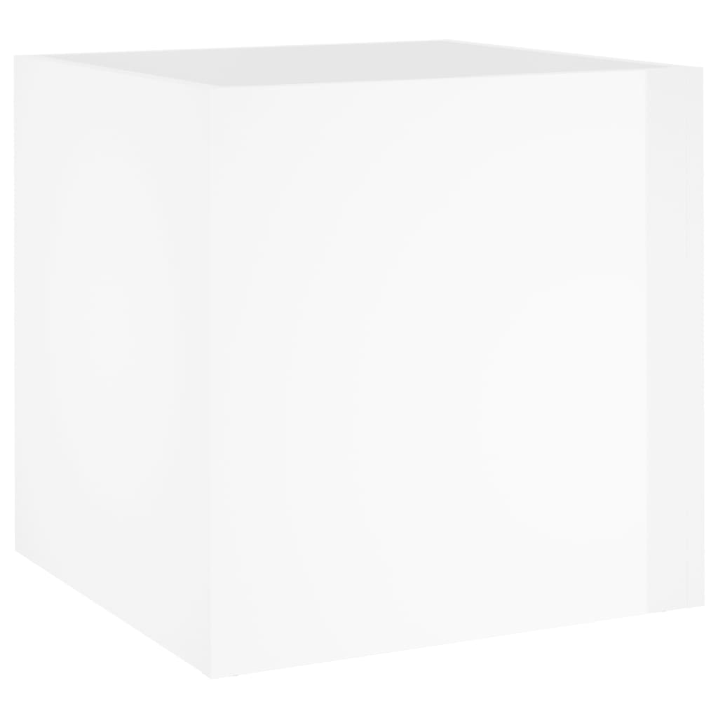 Vidaxl Planter Big 40x40x40 cm de madera procesada de alto brillo blanco