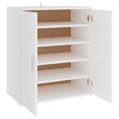 Gabinete de zapatos Vidaxl 60x35x70 cm de madera procesada blanca