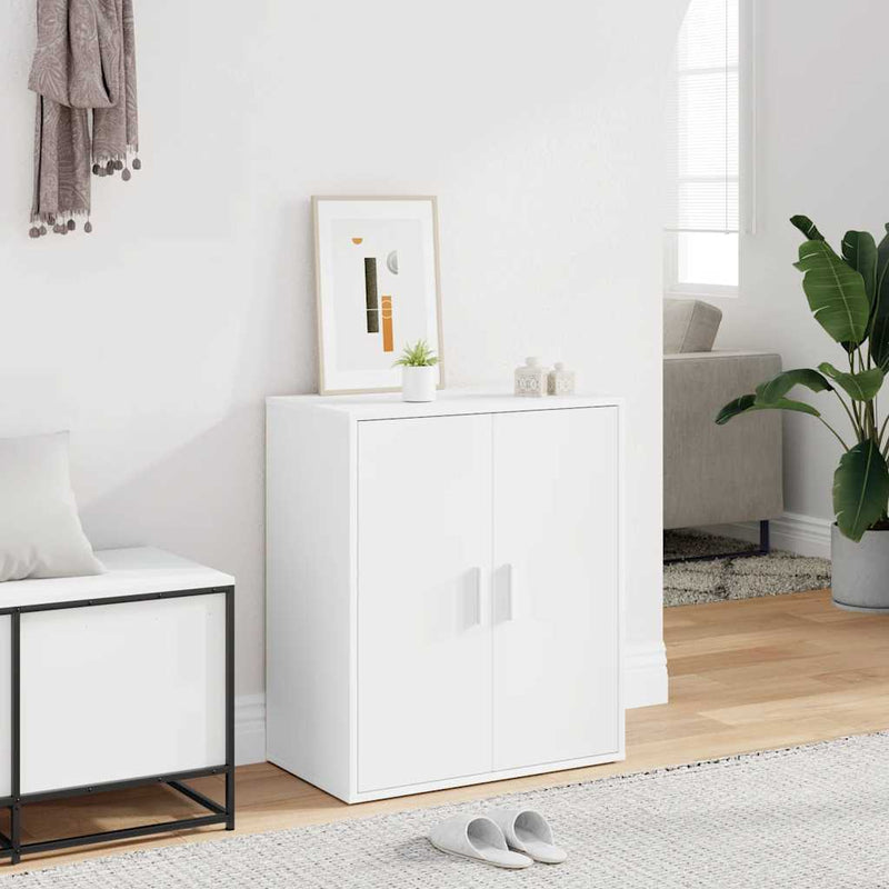 Gabinete de zapatos Vidaxl 60x35x70 cm de madera procesada blanca