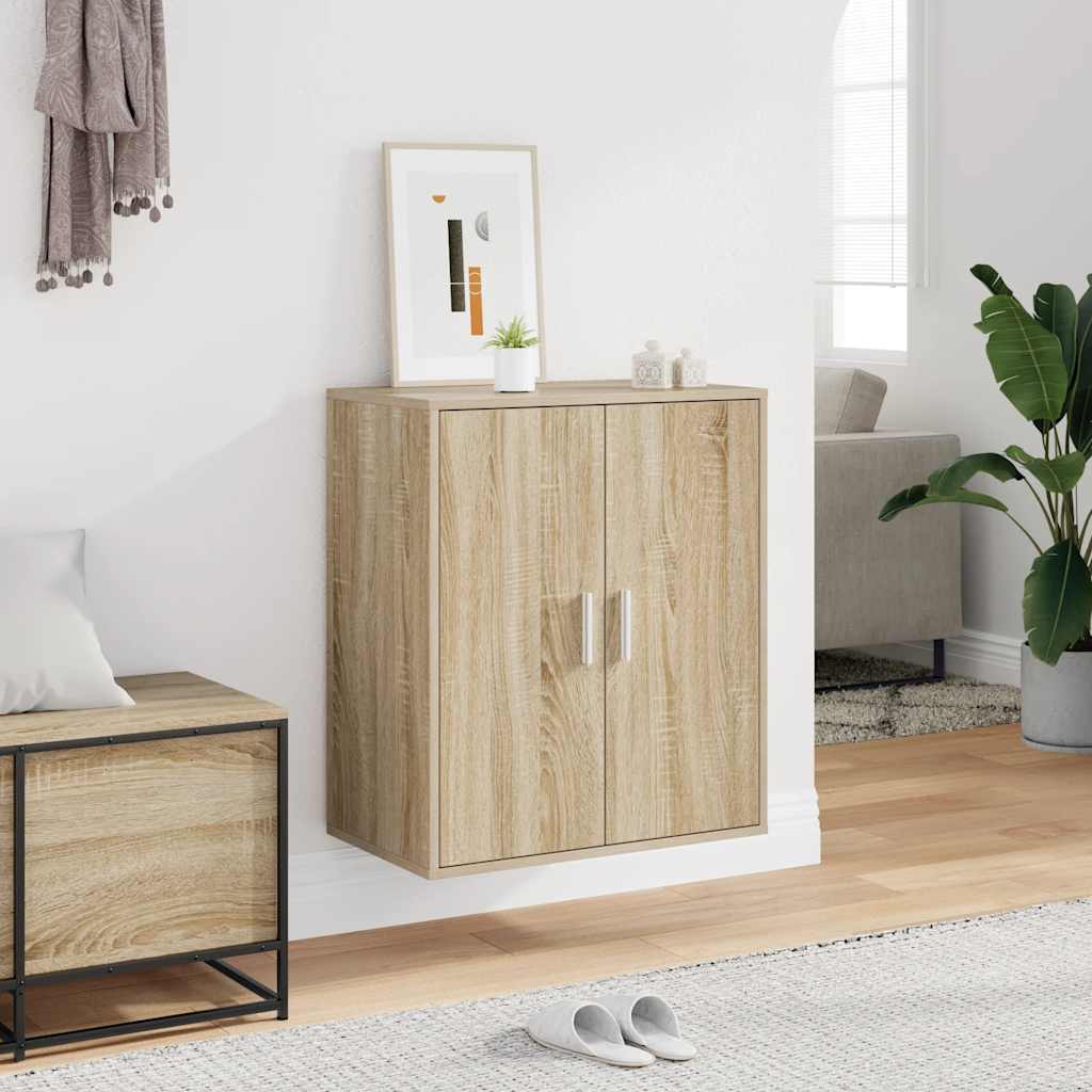 Vidaxl schoenenkast 60x35x70 cm bewerkt hout sonoma eikenkleurig