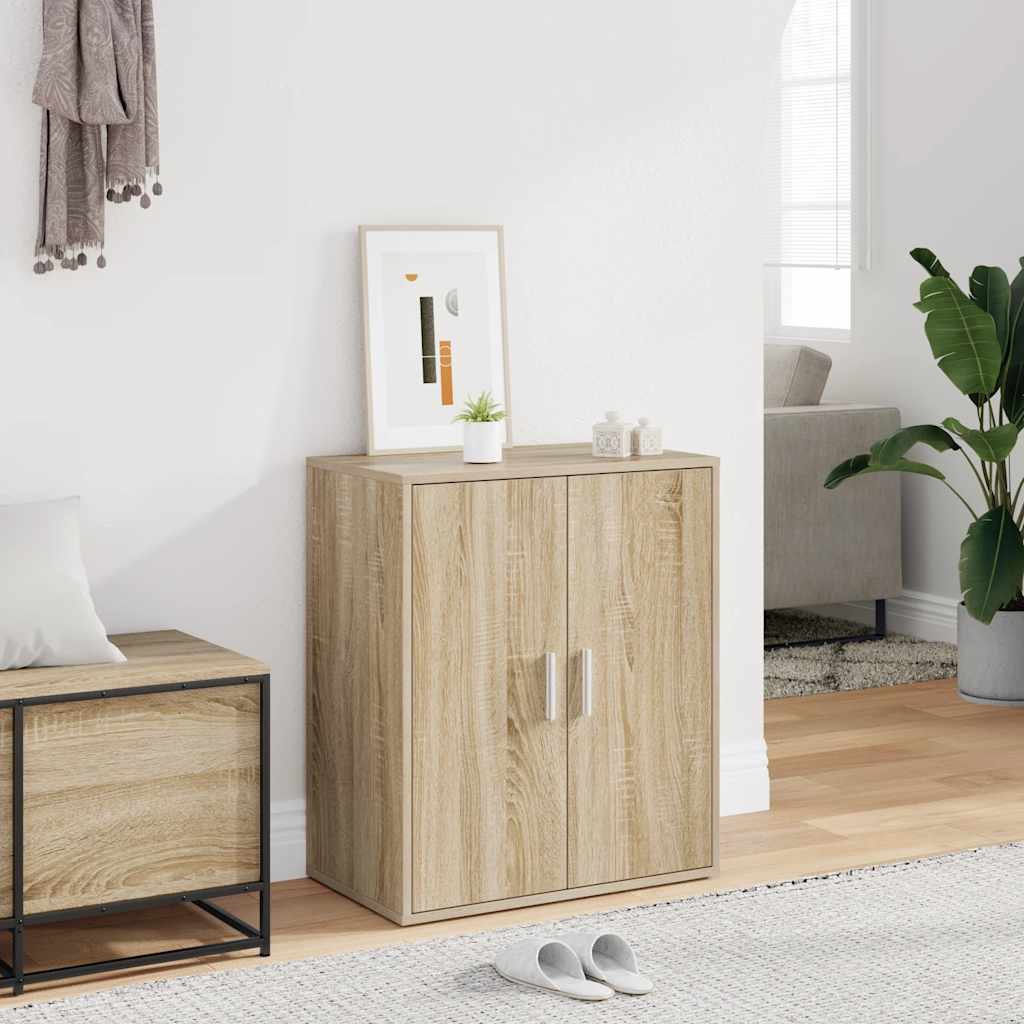 Vidaxl schoenenkast 60x35x70 cm bewerkt hout sonoma eikenkleurig