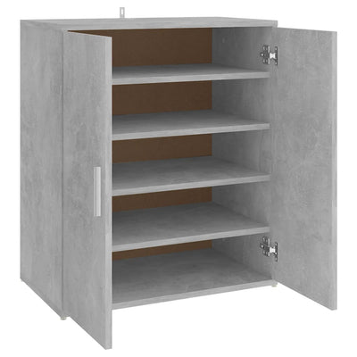 Gabinete de zapatos Vidaxl 60x35x70 cm de madera procesada betongrijs