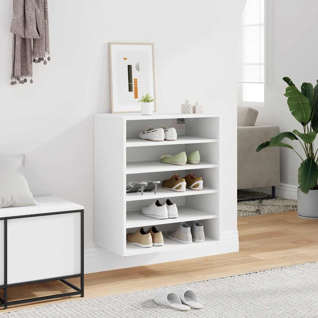Gabinete de zapatos Vidaxl 60x35x70 cm de madera procesada blanca