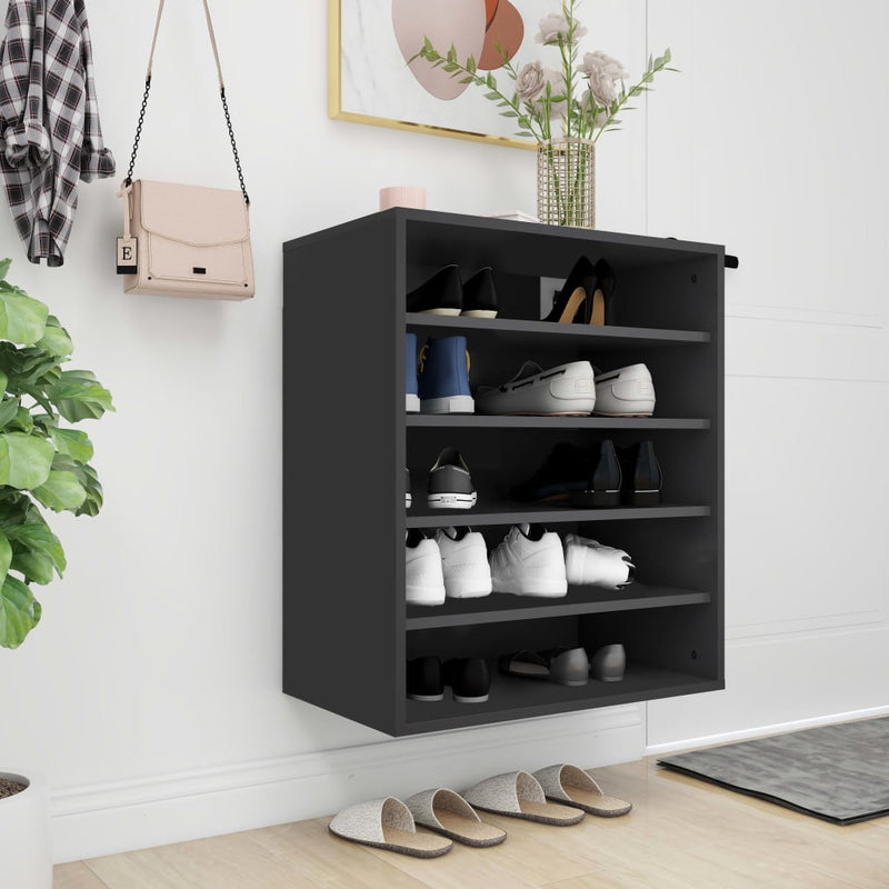 Vidaxl Cabinet da scarpe 60x35x70 cm Proprieted Black