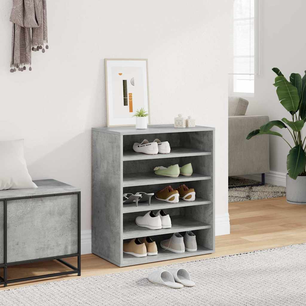 Gabinete de zapatos Vidaxl 60x35x70 cm de madera procesada betongrijs