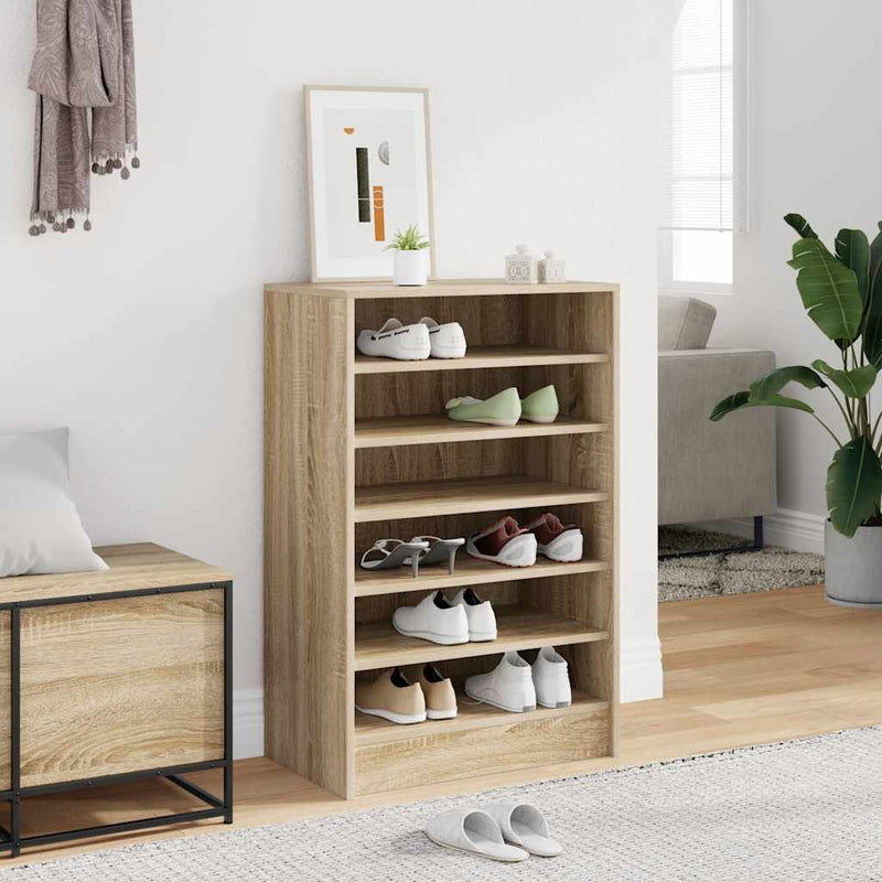 Vidaxl schoenenkast 60x35x92 cm bewerkt hout sonoma eikenkleurig