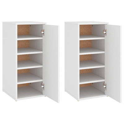 VIDAXL SCARPE IMBINALI 2 PC 32X35X70 CM Bianco in legno elaborato