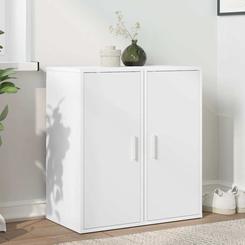 Vidaxl schoenenkasten 2 st 32x35x70 cm bewerkt hout wit