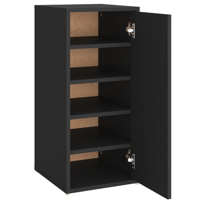 Gabinete de zapatos Vidaxl 32x35x70 cm de madera propiedad de negro