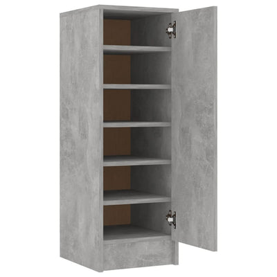 Gabinete de zapatos Vidaxl 32x35x92 cm de madera procesada betongrijs
