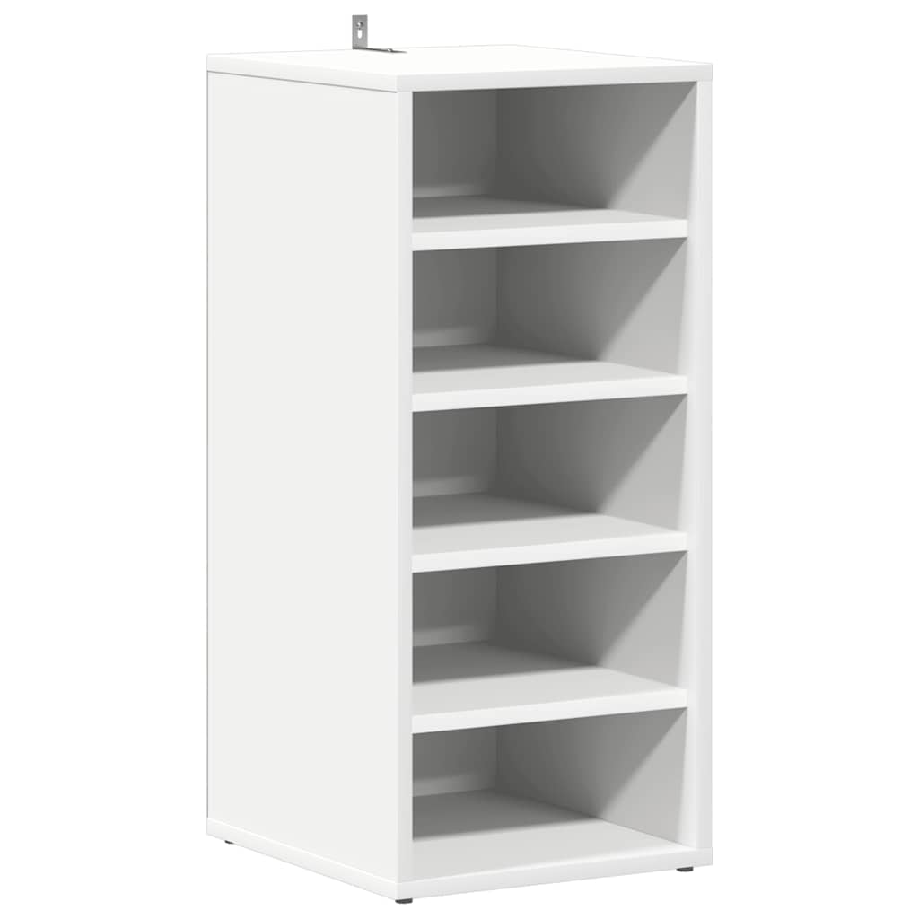 Gabinete de zapatos Vidaxl 31.5x35x70 cm de madera procesada blanca