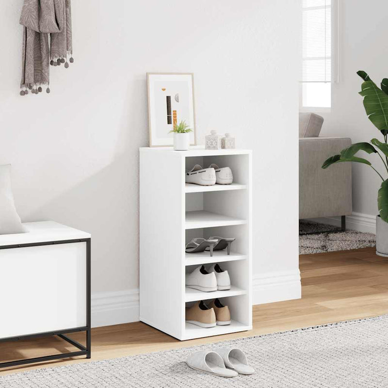 Gabinete de zapatos Vidaxl 31.5x35x70 cm de madera procesada blanca